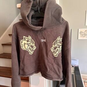 Darc Sport SHE Cropped Two Wolves Hoodie